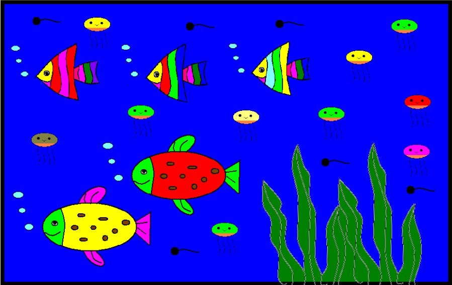 我们心中的海底世界(二年级Windows画图作业展)--加美学校新闻